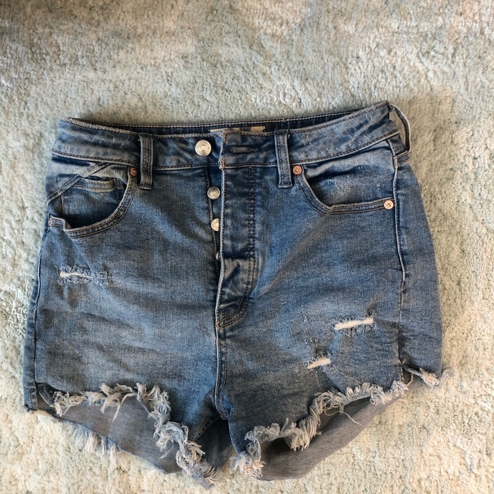 Free people button fly high waist cut off shorts